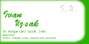 ivan uzsak business card